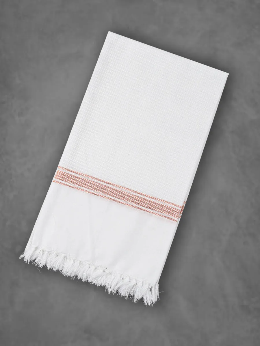 100% Premium Cotton Fast Absorbent White Bath Towel 1048 (Pack of 2)