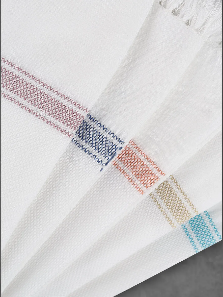 100% Premium Cotton Fast Absorbent White Bath Towel 1048 (Pack of 2)