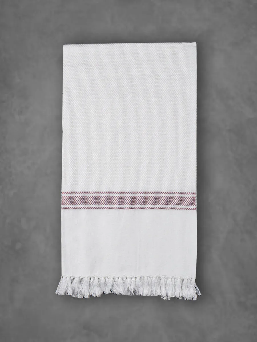 100% Premium Cotton Fast Absorbent White Bath Towel 1048 (Pack of 2)