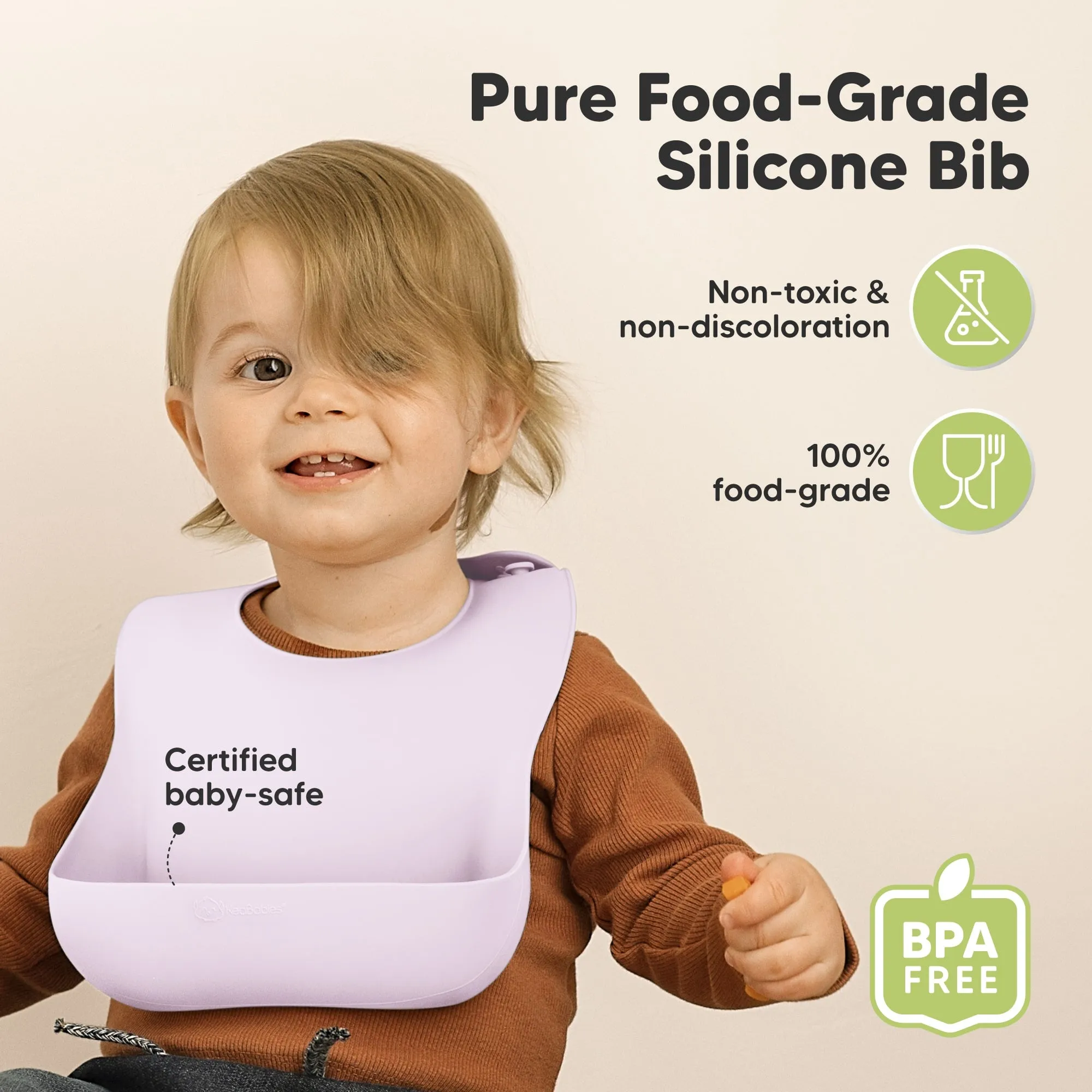 2-Pack Prep Silicone Bibs (Amethyst)