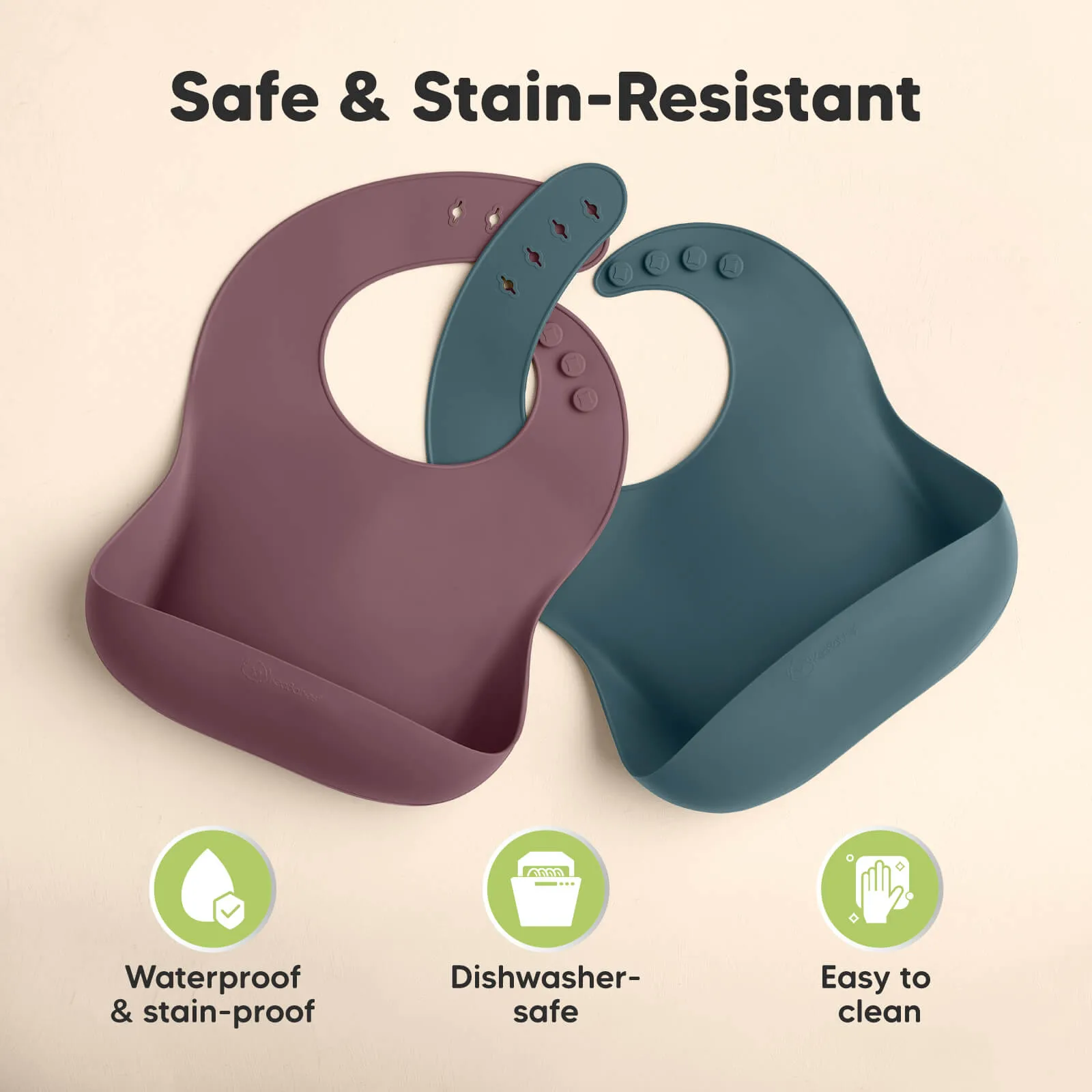 2-Pack Prep Silicone Bibs (Rocky)
