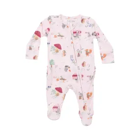 2 Way Zipper Ruffle Back Footie - Cute Animal Campers by Angel Dear