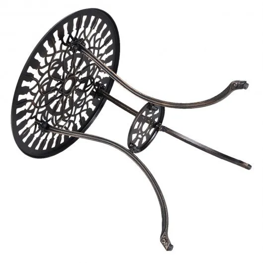 3 pcs Cast Aluminum Outdoor Table and Chair Set