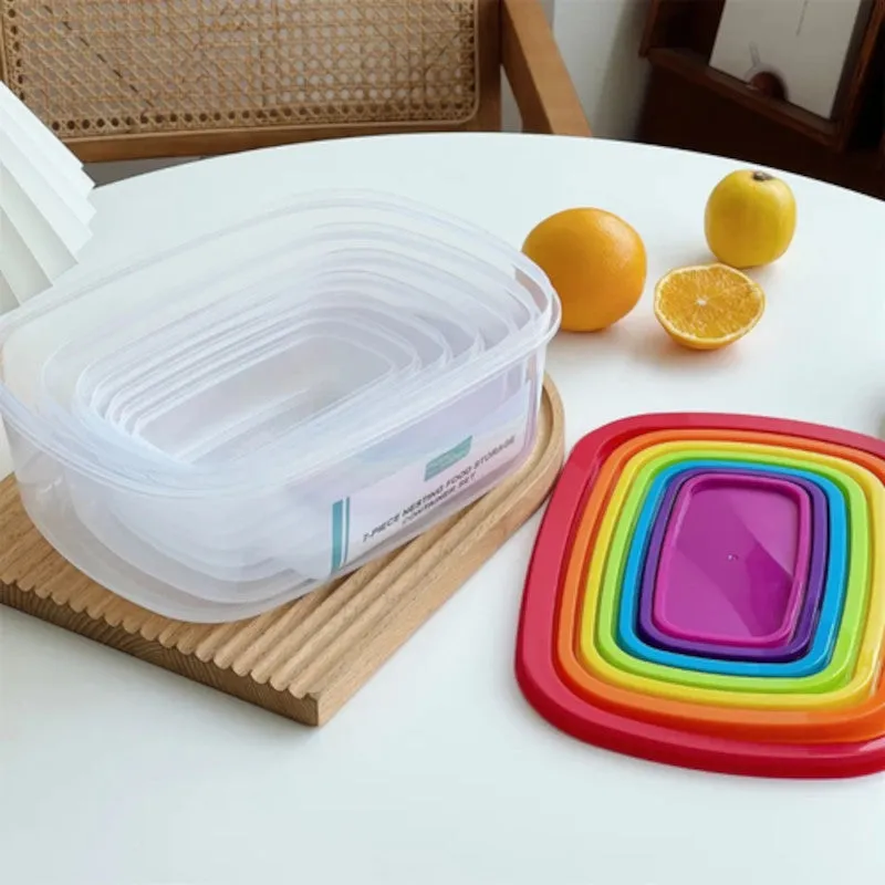 7PC Set Rainbow Food Storage Bowls Wholesale