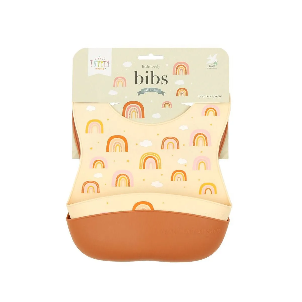 A Little Lovely Company Silicone Bibs Set of 2: Rainbows