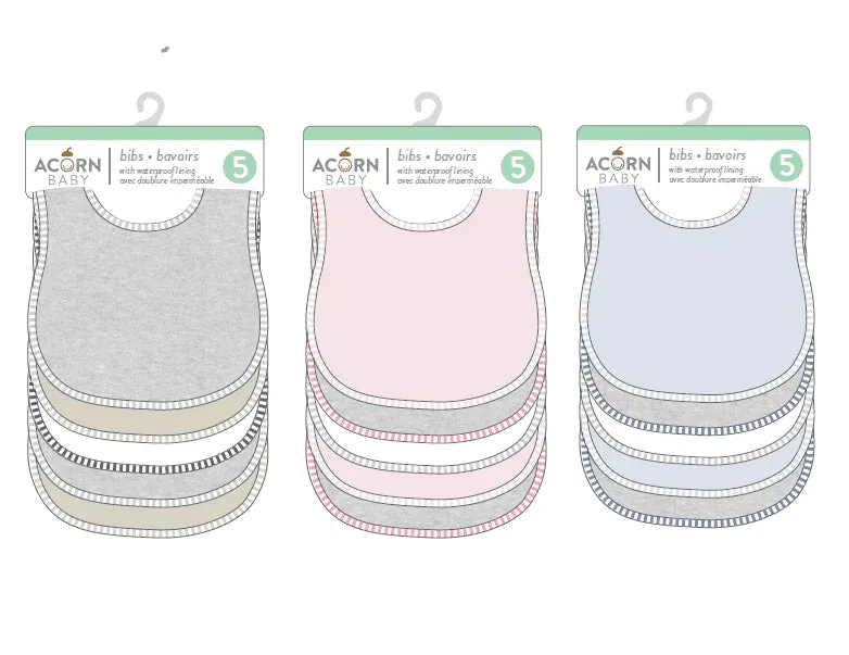 Acorn Baby Bibs 5 Pack