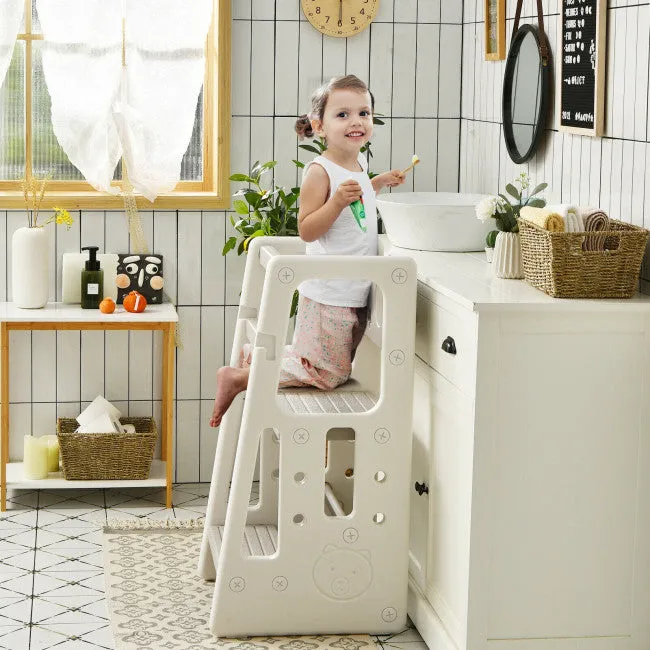 Adjustable Helper Tower with Safety Rails