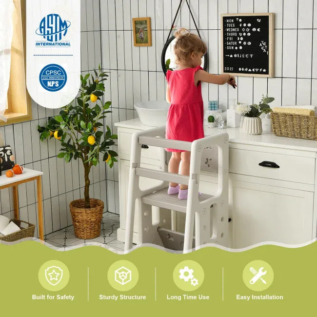 Adjustable Helper Tower with Safety Rails