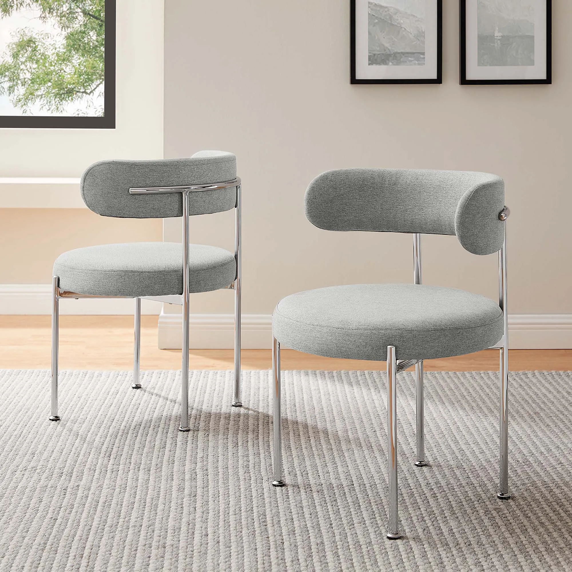 Albie Fabric Dining Chairs - Set of 2 by Modway