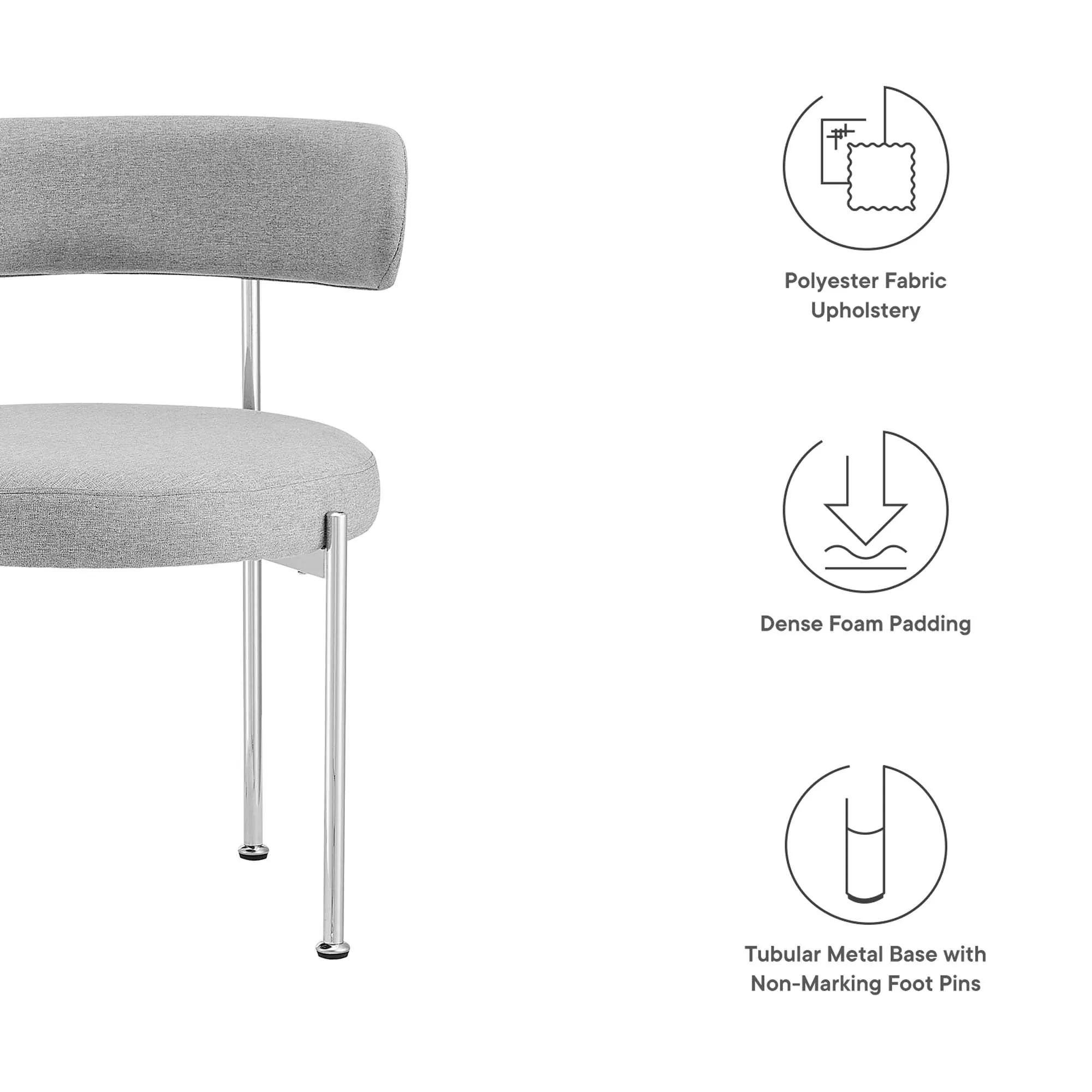 Albie Fabric Dining Chairs - Set of 2 by Modway