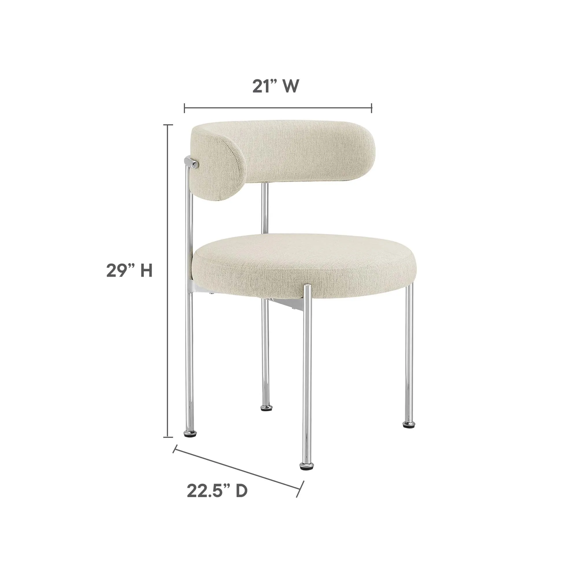Albie Fabric Dining Chairs - Set of 2 by Modway