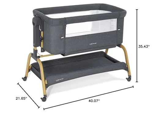 ANGELBLISS 3 in 1 Baby Bassinet, Rocking Bassinets Bedside Sleeper with Comfy Mattress and Wheels, 6 Height Adjustable Easy Folding Portable Bedside Crib for Newborn Infant