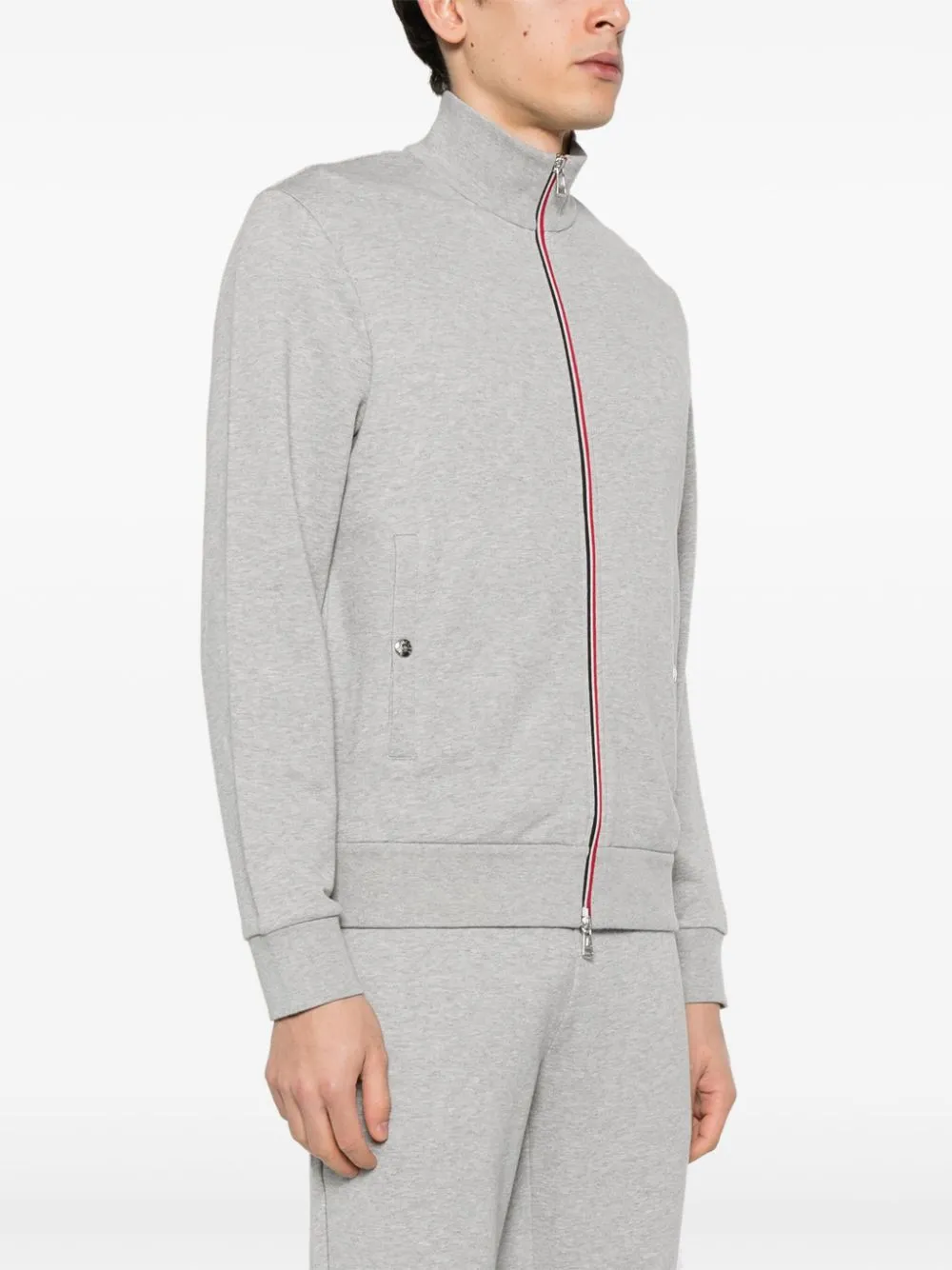 appliqué-logo zipped sweatshirt