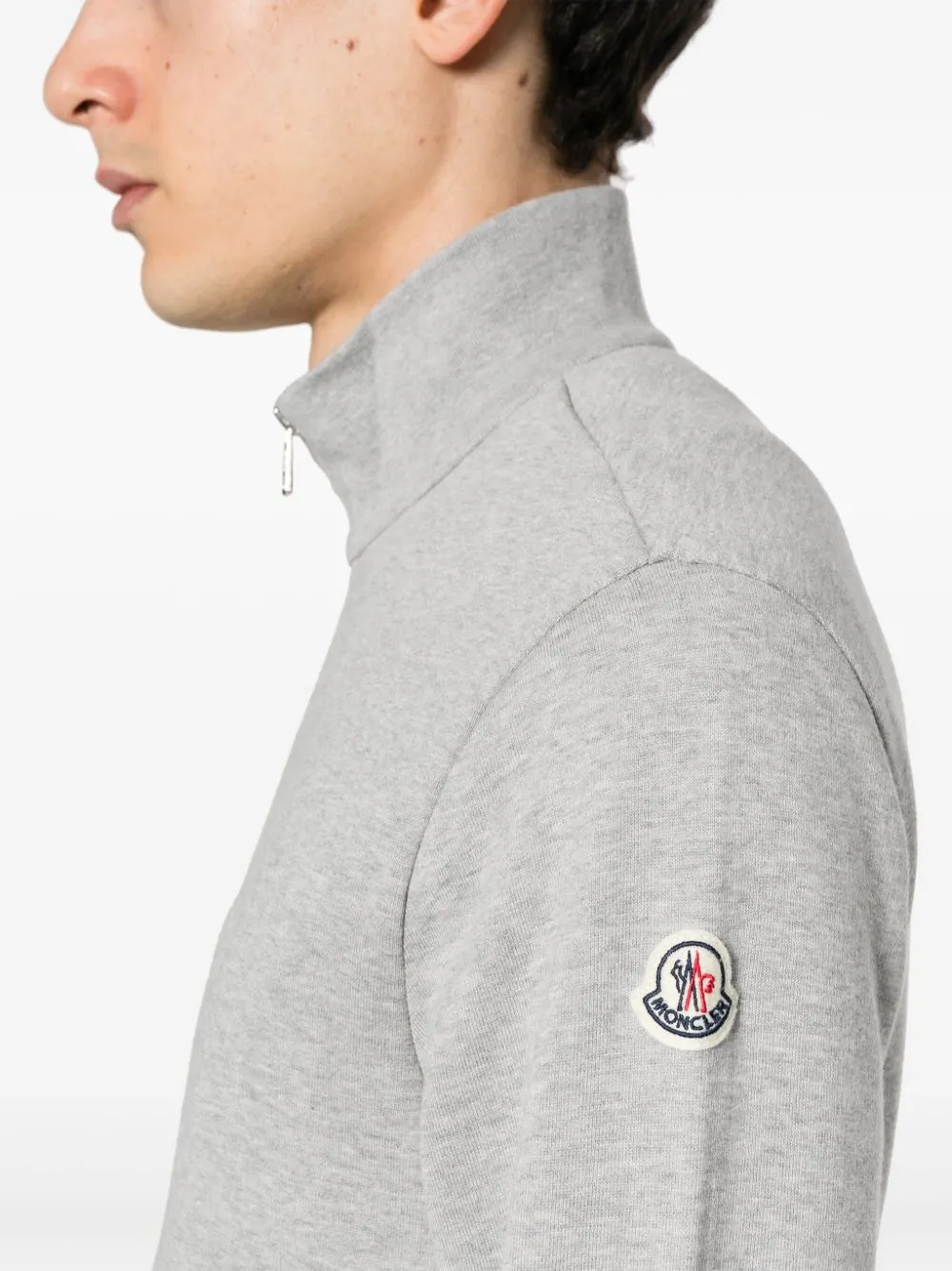 appliqué-logo zipped sweatshirt