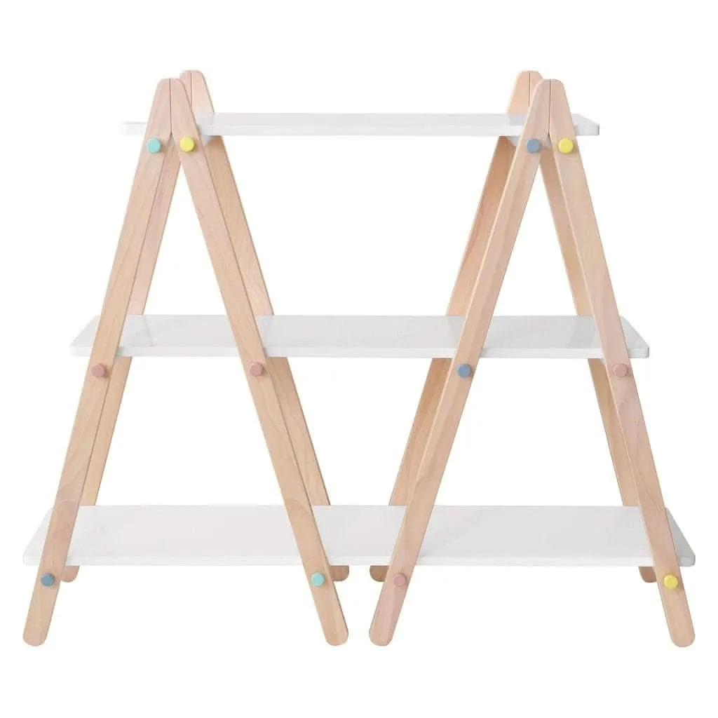 Babyletto Dottie Bookcase, White and Washed Natural Finish