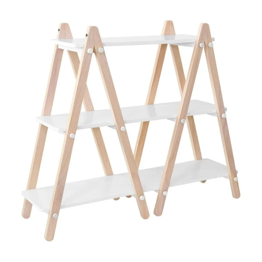 Babyletto Dottie Bookcase, White and Washed Natural Finish