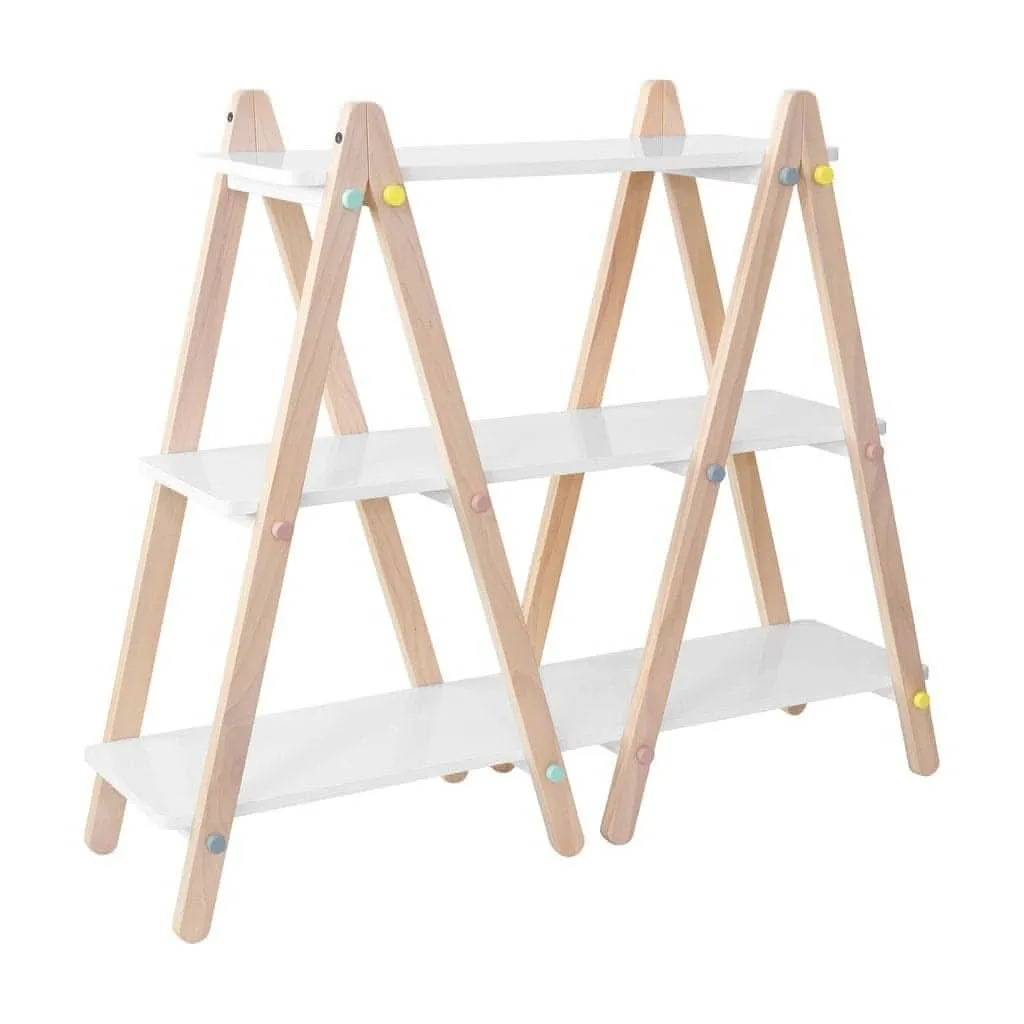 Babyletto Dottie Bookcase, White and Washed Natural Finish