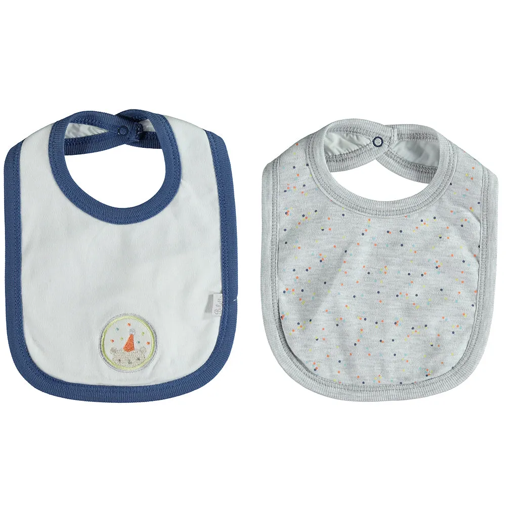 Bebetto Bibs Waterproof Back Blue/Grey 2-Pack