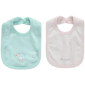 Bebetto Bibs Waterproof Back Pink Green 2-Pack