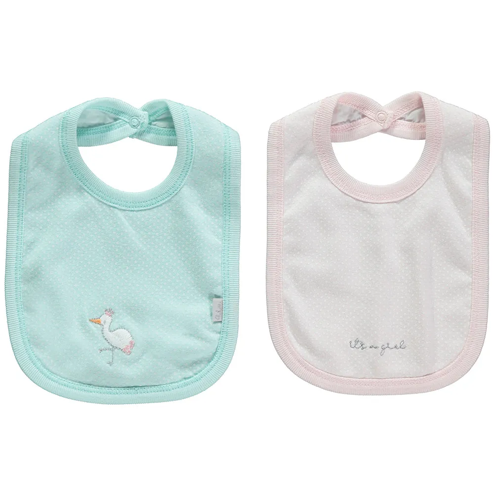 Bebetto Bibs Waterproof Back Pink Green 2-Pack