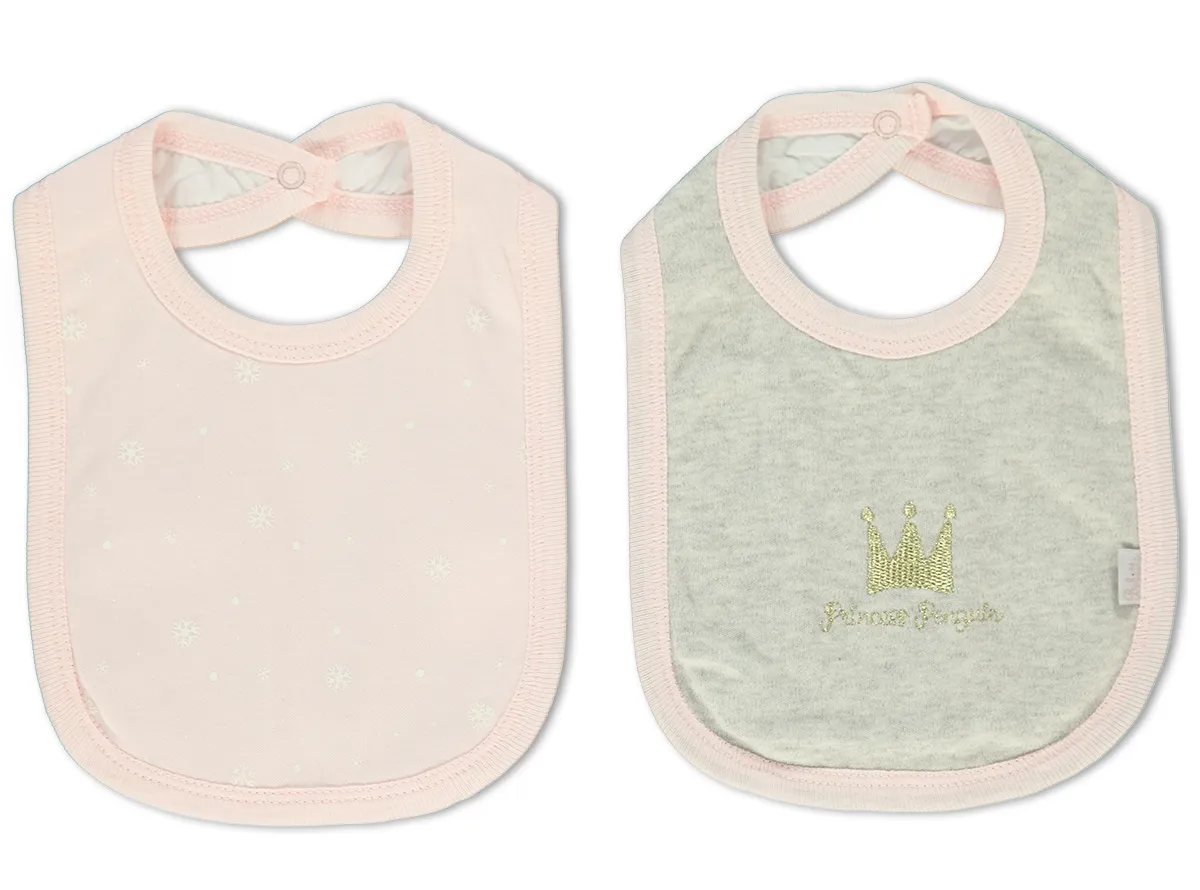 Bebetto Bibs Waterproof Back Pink/Grey 2-Pack