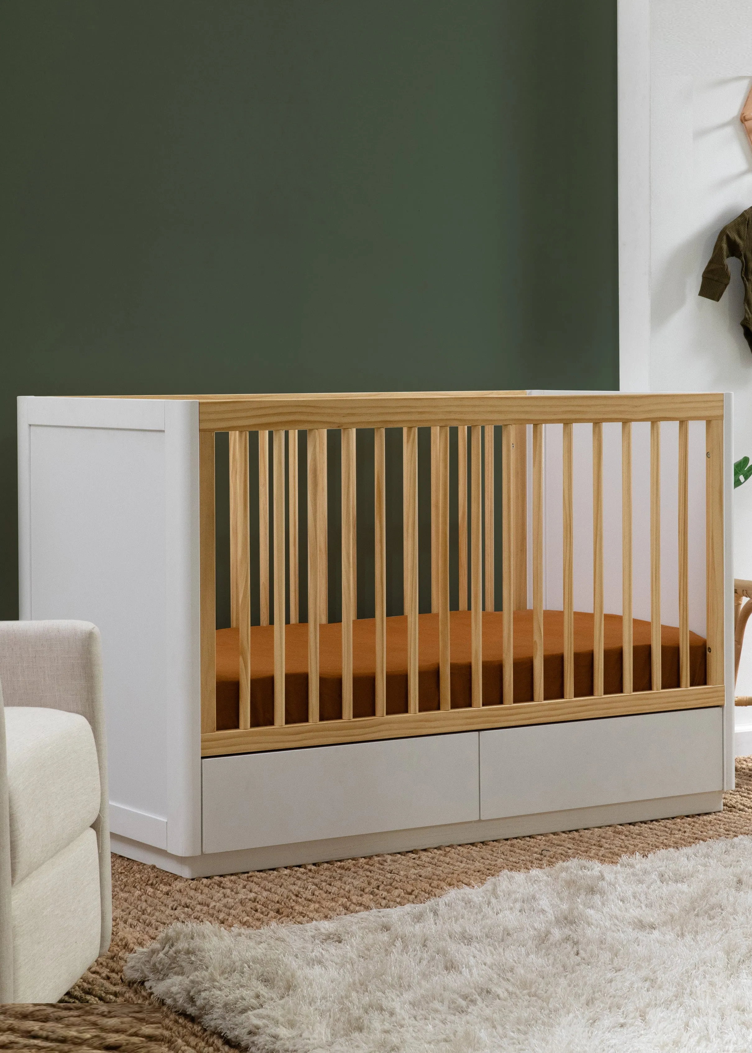 BENTO 3-IN-1 CONVERTIBLE STORAGE CRIB WITH TODDLER BED CONVERSION KIT - COLOR OPTIONS