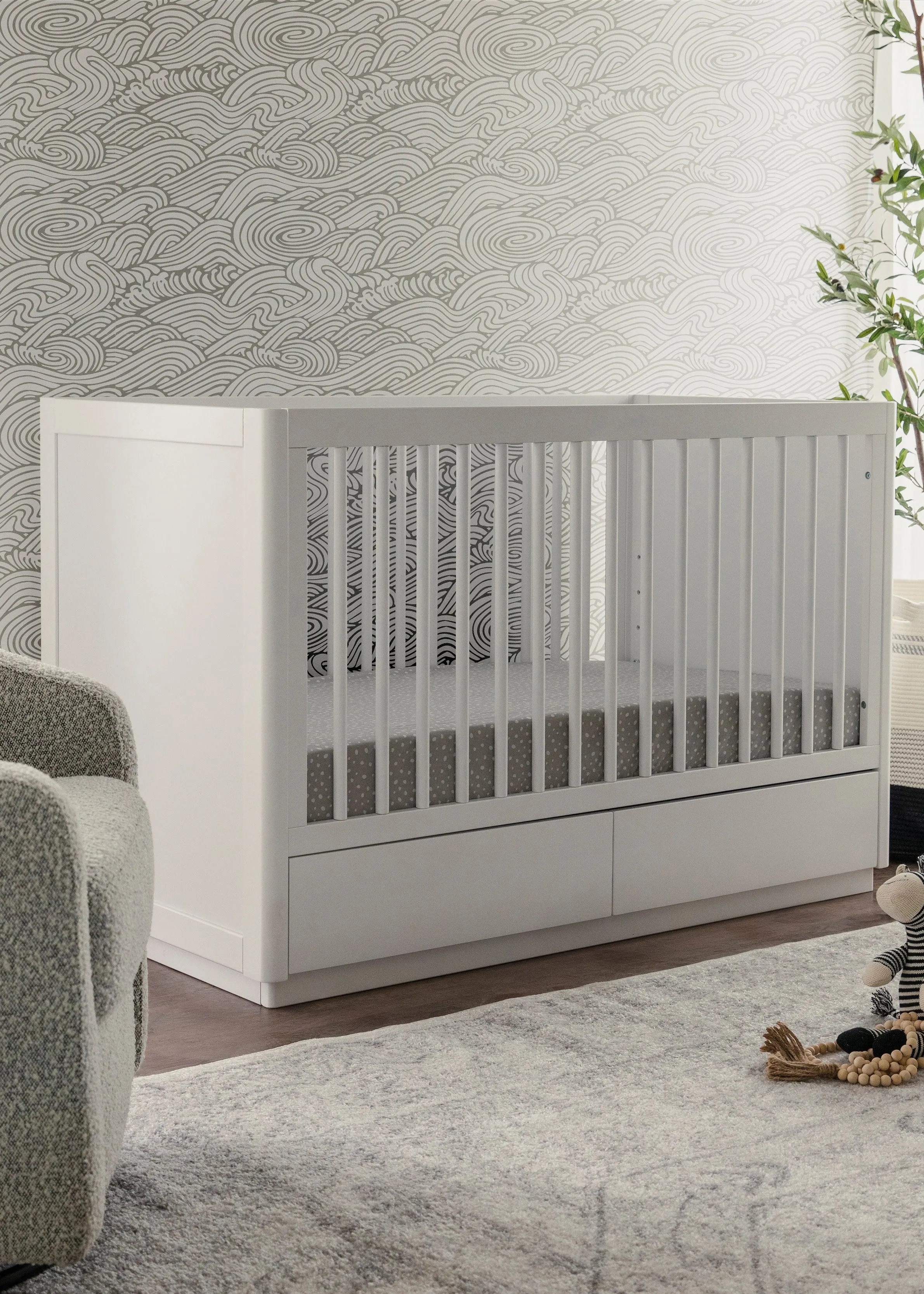 BENTO 3-IN-1 CONVERTIBLE STORAGE CRIB WITH TODDLER BED CONVERSION KIT - COLOR OPTIONS