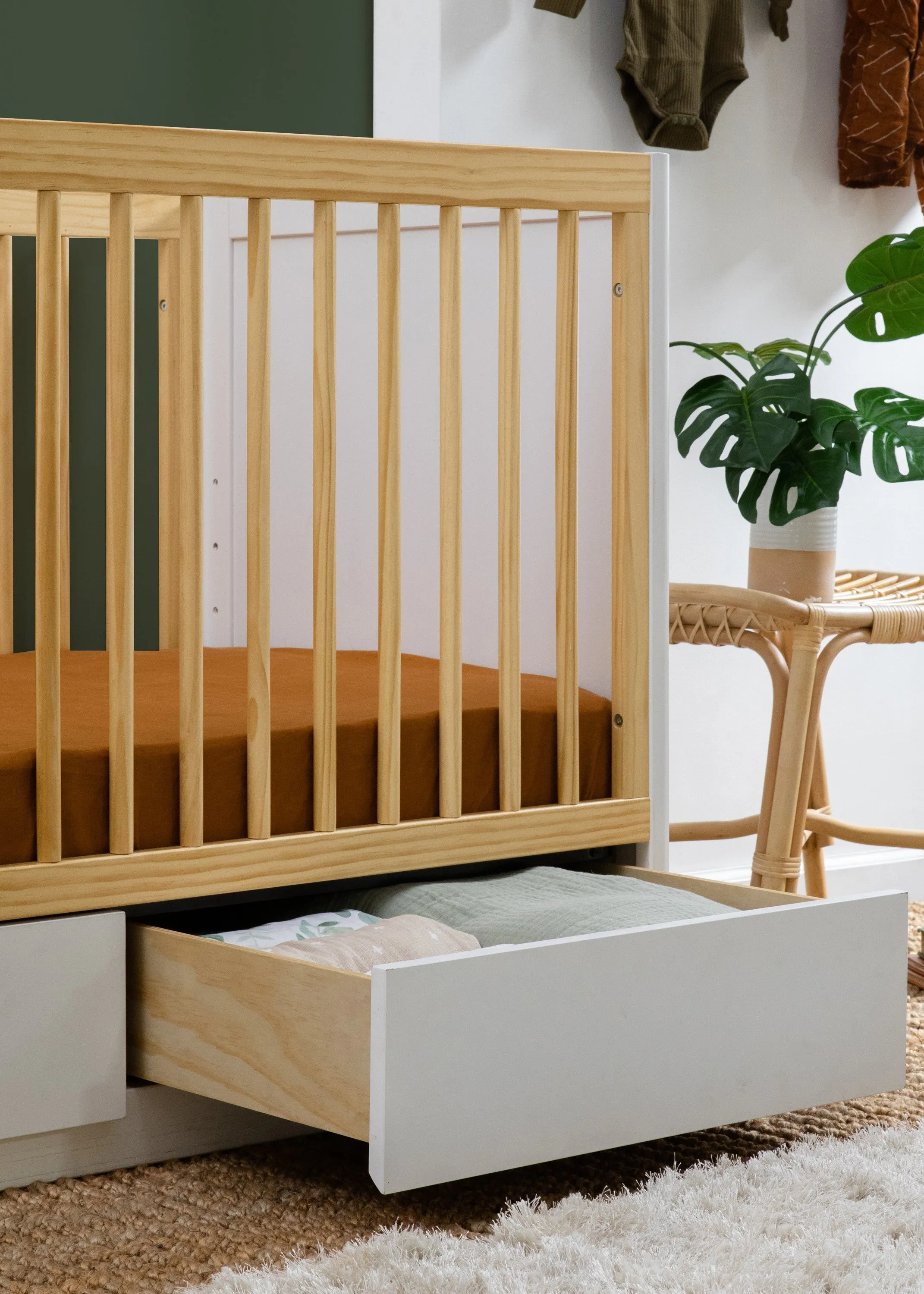 BENTO 3-IN-1 CONVERTIBLE STORAGE CRIB WITH TODDLER BED CONVERSION KIT - COLOR OPTIONS