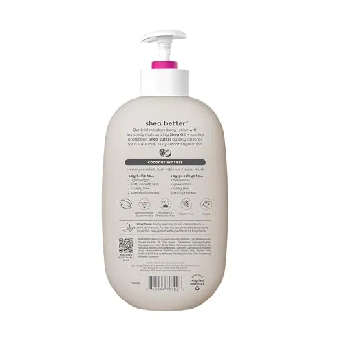 Bundle of eos Shea Better Body Lotion- Vanilla Cashmere   Fragrance Free, 24-Hour Hydration Skin Care, 16 fl oz