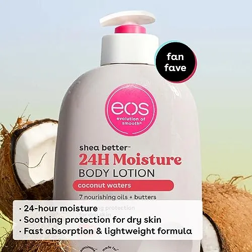 Bundle of eos Shea Better Body Lotion- Vanilla Cashmere   Fragrance Free, 24-Hour Hydration Skin Care, 16 fl oz