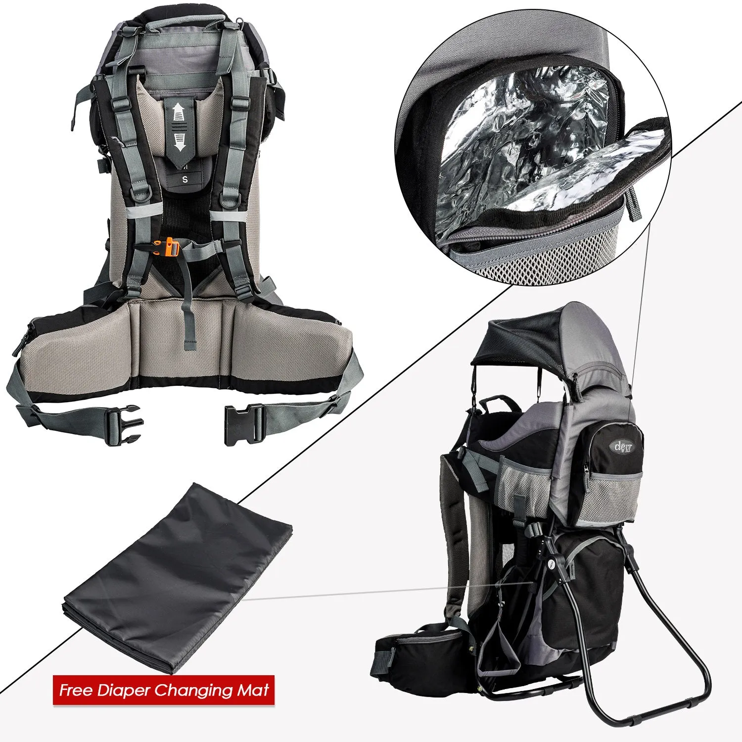 Canyonero Baby Backpack Child Carrier, Midnight Black