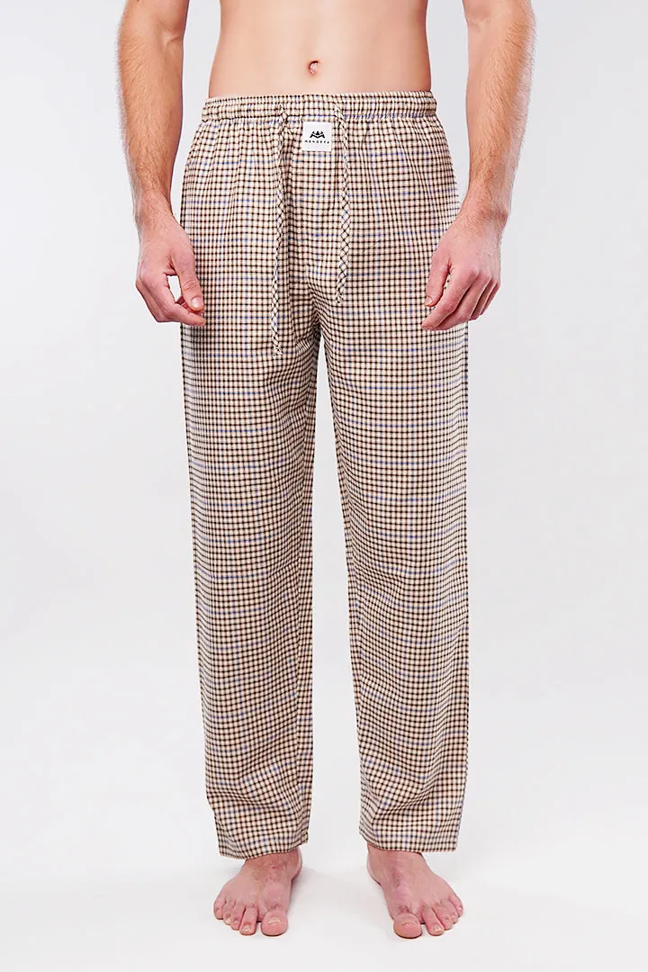 Check Woven Pajamas - Light Brown