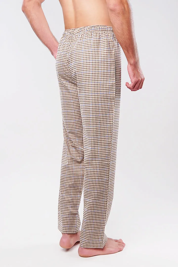 Check Woven Pajamas - Light Brown