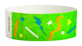 Confetti Pattern 1" Tyvek Wristbands