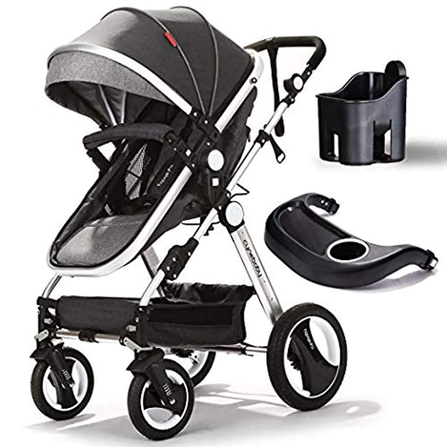 Convertible Bassinet Stroller Compact Single Baby Carriage