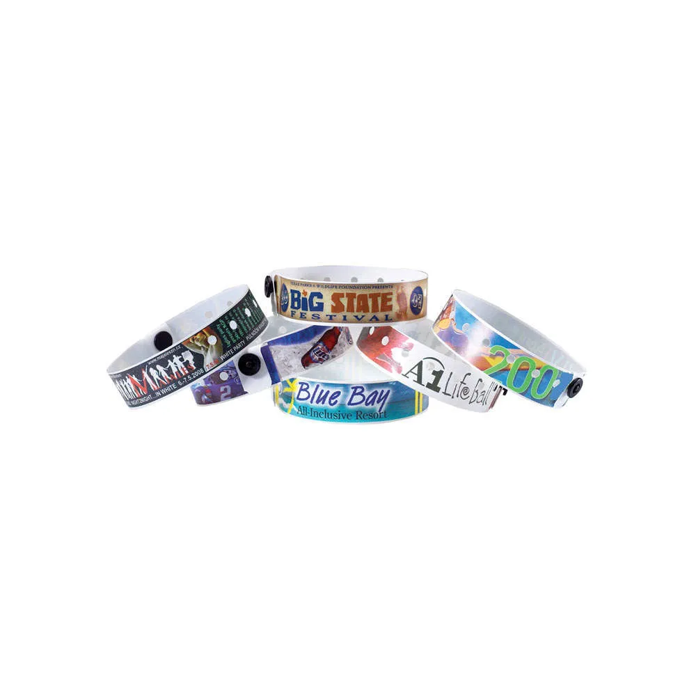 Custom Full-Color Plastic Wristbands, 3/4", Medium (500/Box)
