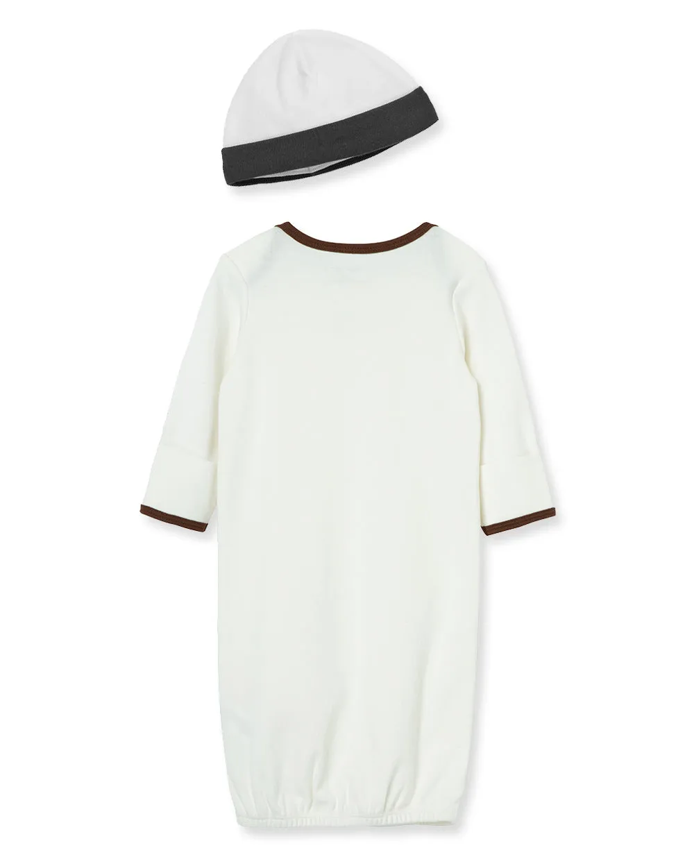 Cute Puppies Sleeper Gown And Hat
