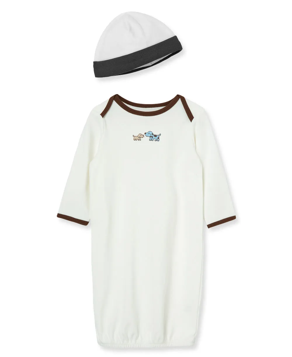 Cute Puppies Sleeper Gown And Hat