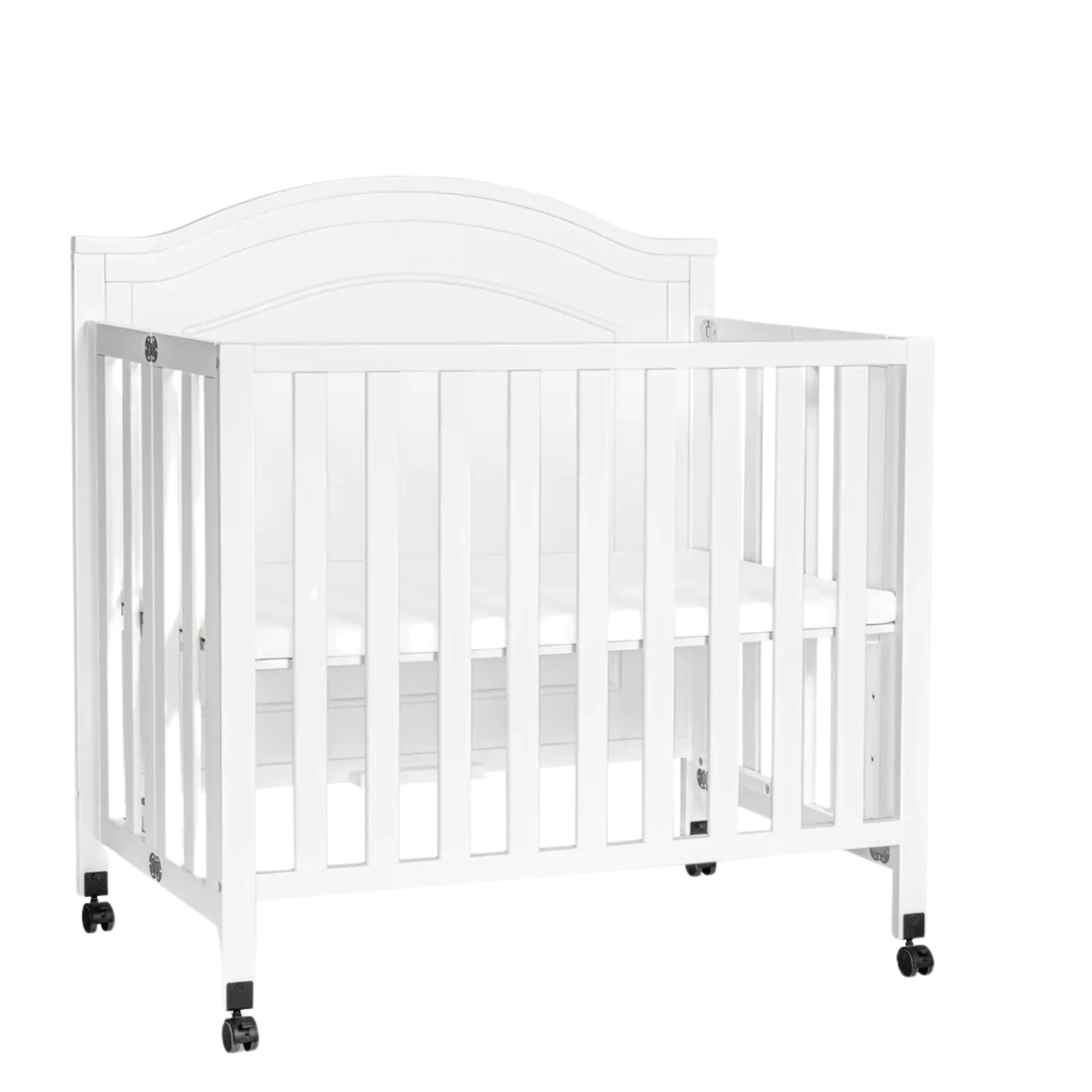 DAVINCI Charlie Folding Portable 3-in-1 Mini Crib - White