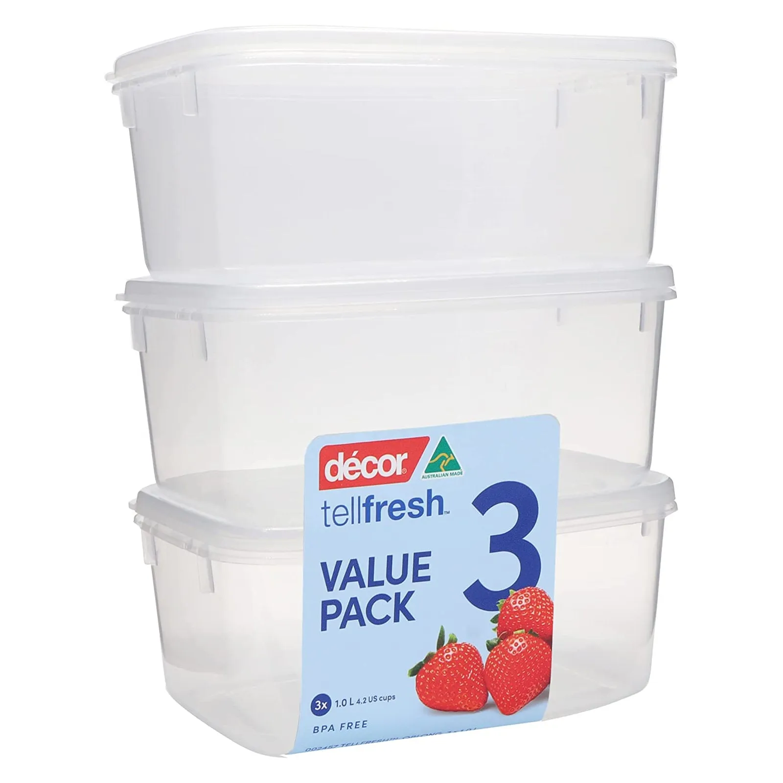 DÃ©cor Tellfresh Food Storage Box 1L 3pk