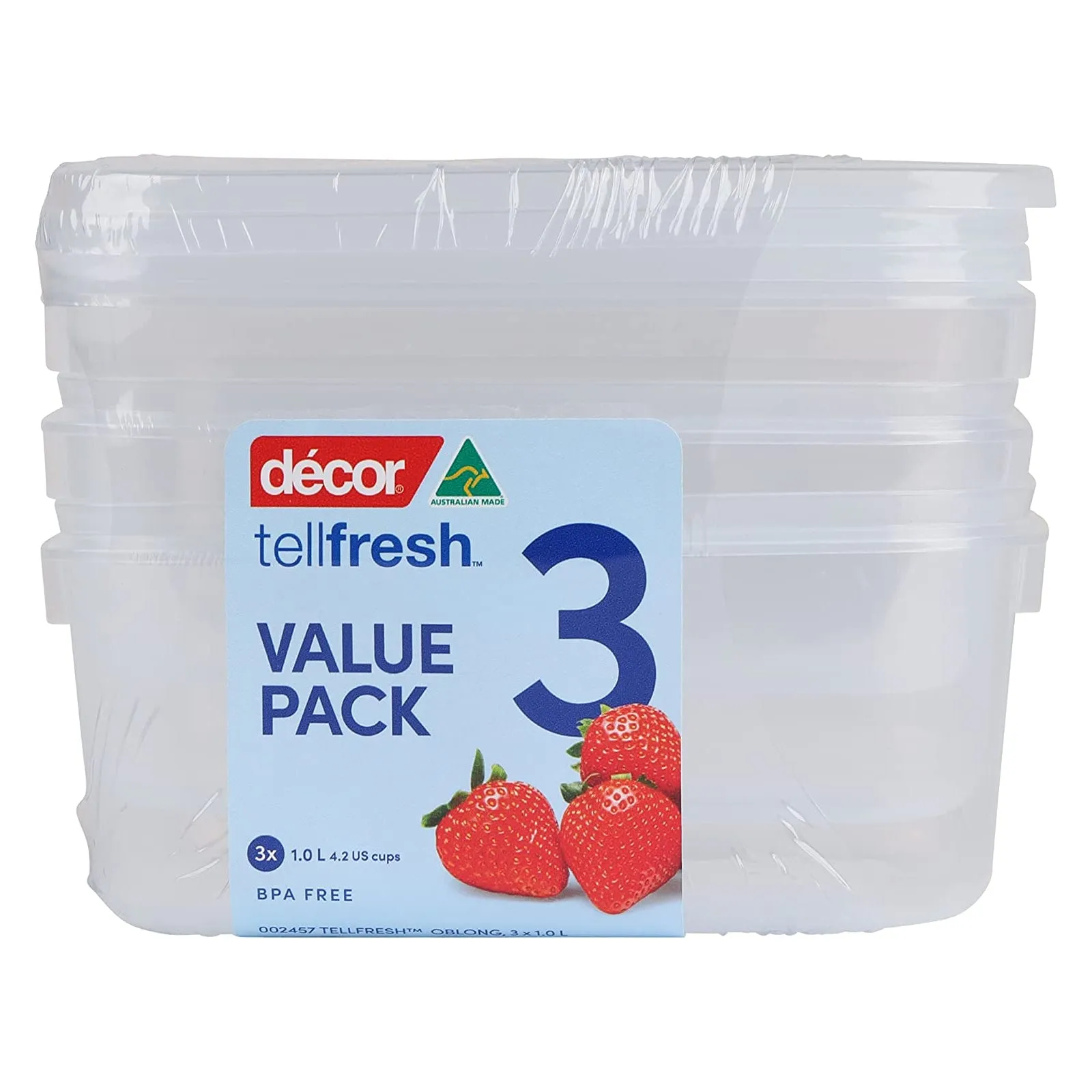 DÃ©cor Tellfresh Food Storage Box 1L 3pk