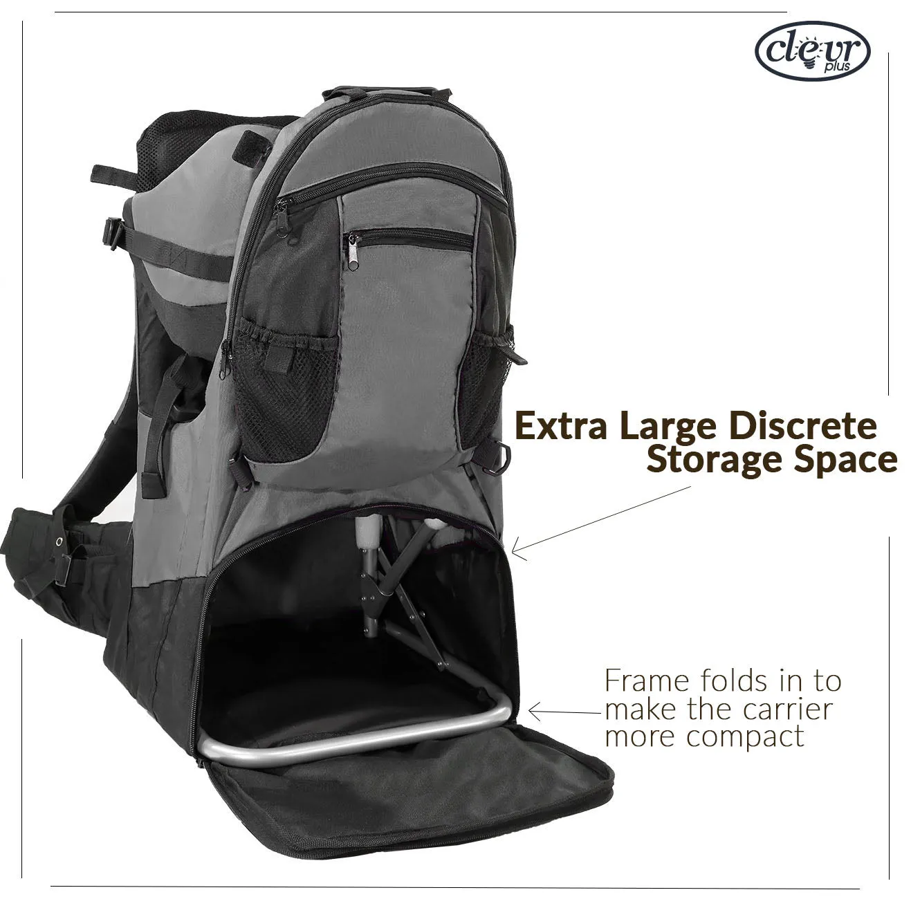 Deluxe Baby Backpack Child Carrier, Grey