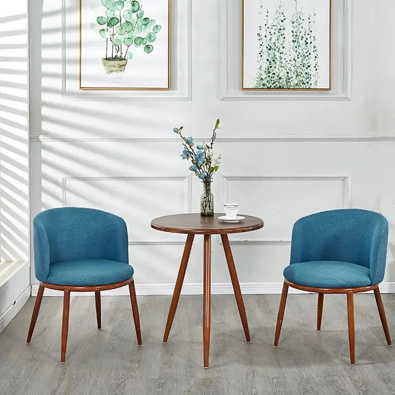 Dining Table With Chairs Set Cotton Linen Solid Wood