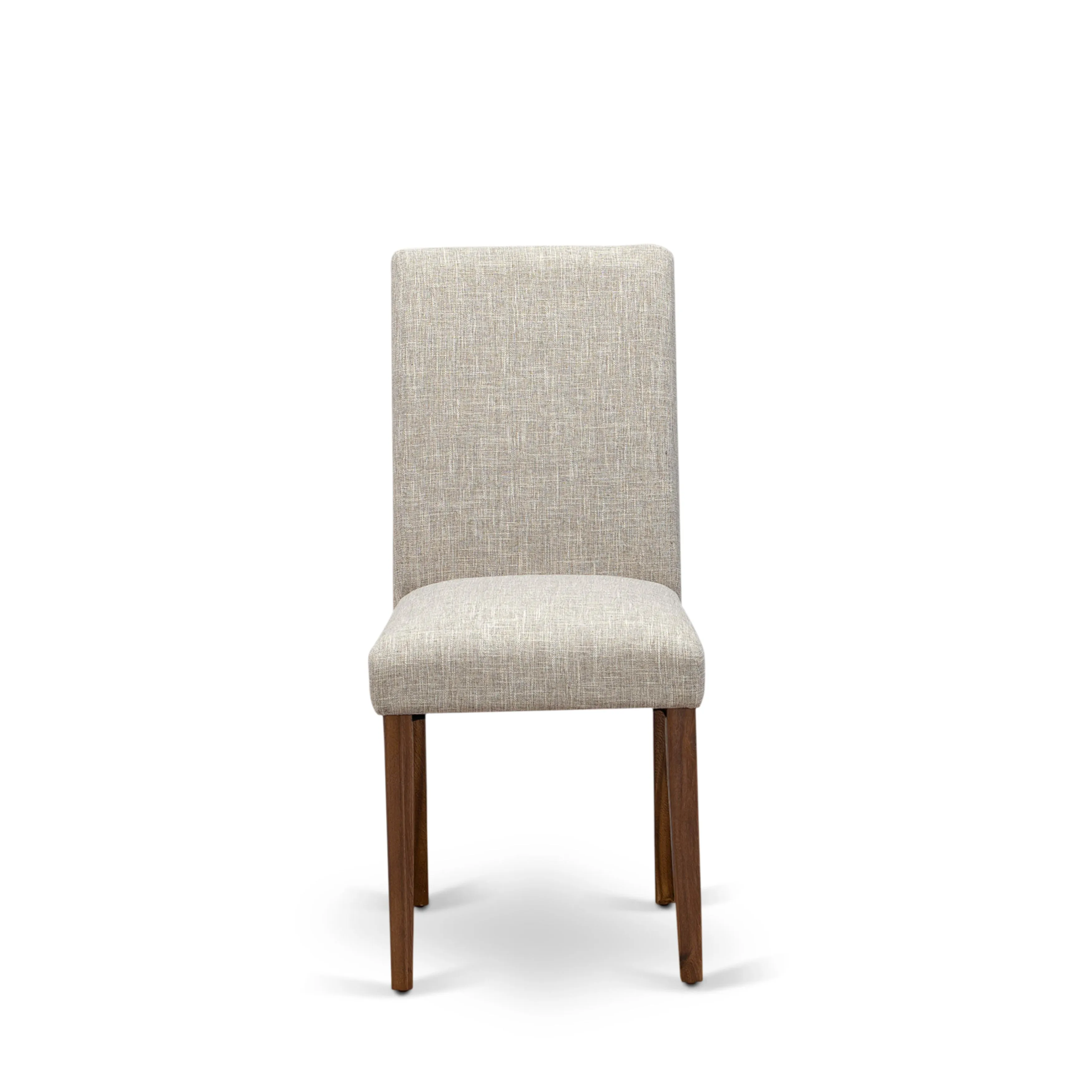 East West Furniture ABPNT35 Abbott Classic Parson Chairs - Doeskin Linen Fabric Padded Dining Chairs, Set of 2, Natural