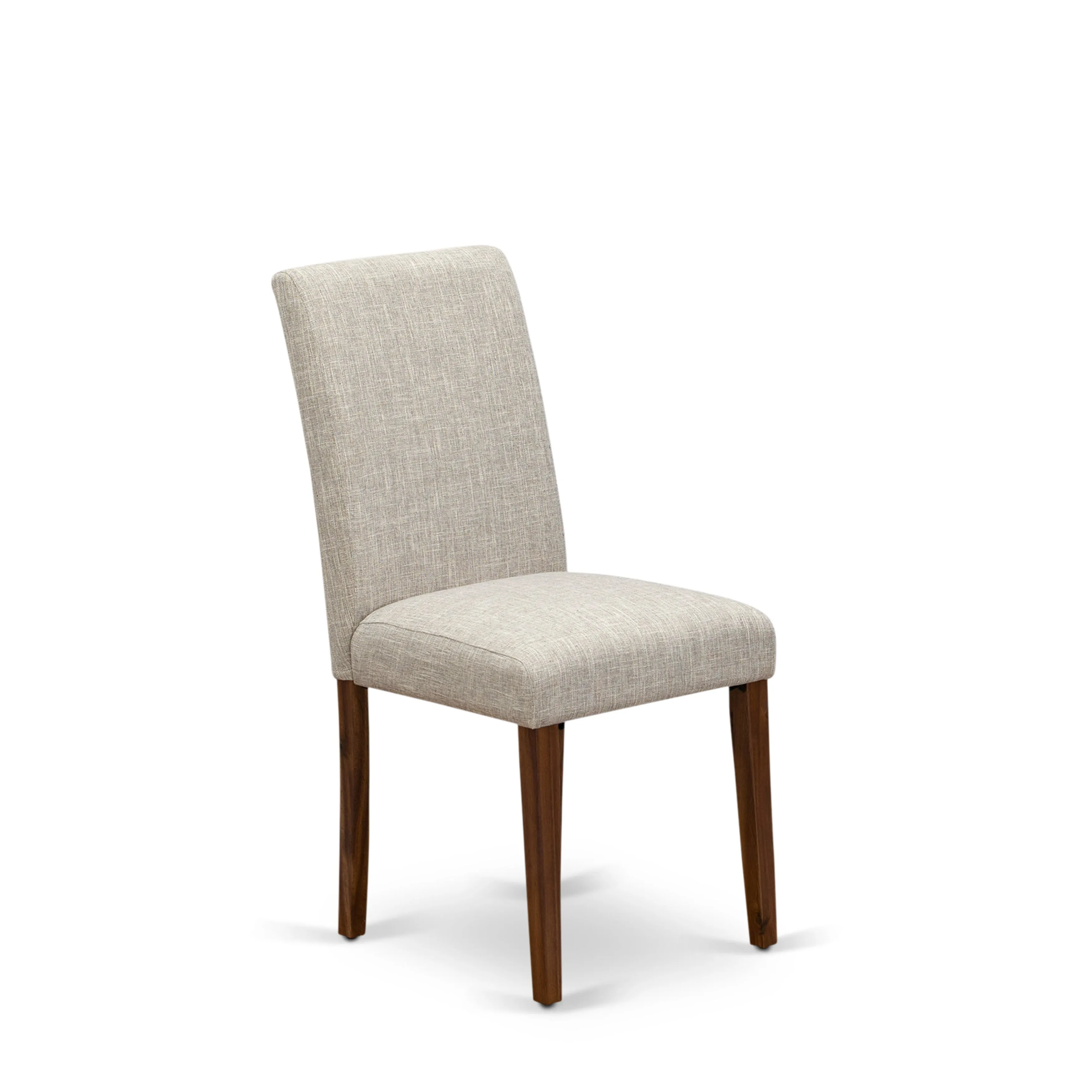 East West Furniture ABPNT35 Abbott Classic Parson Chairs - Doeskin Linen Fabric Padded Dining Chairs, Set of 2, Natural