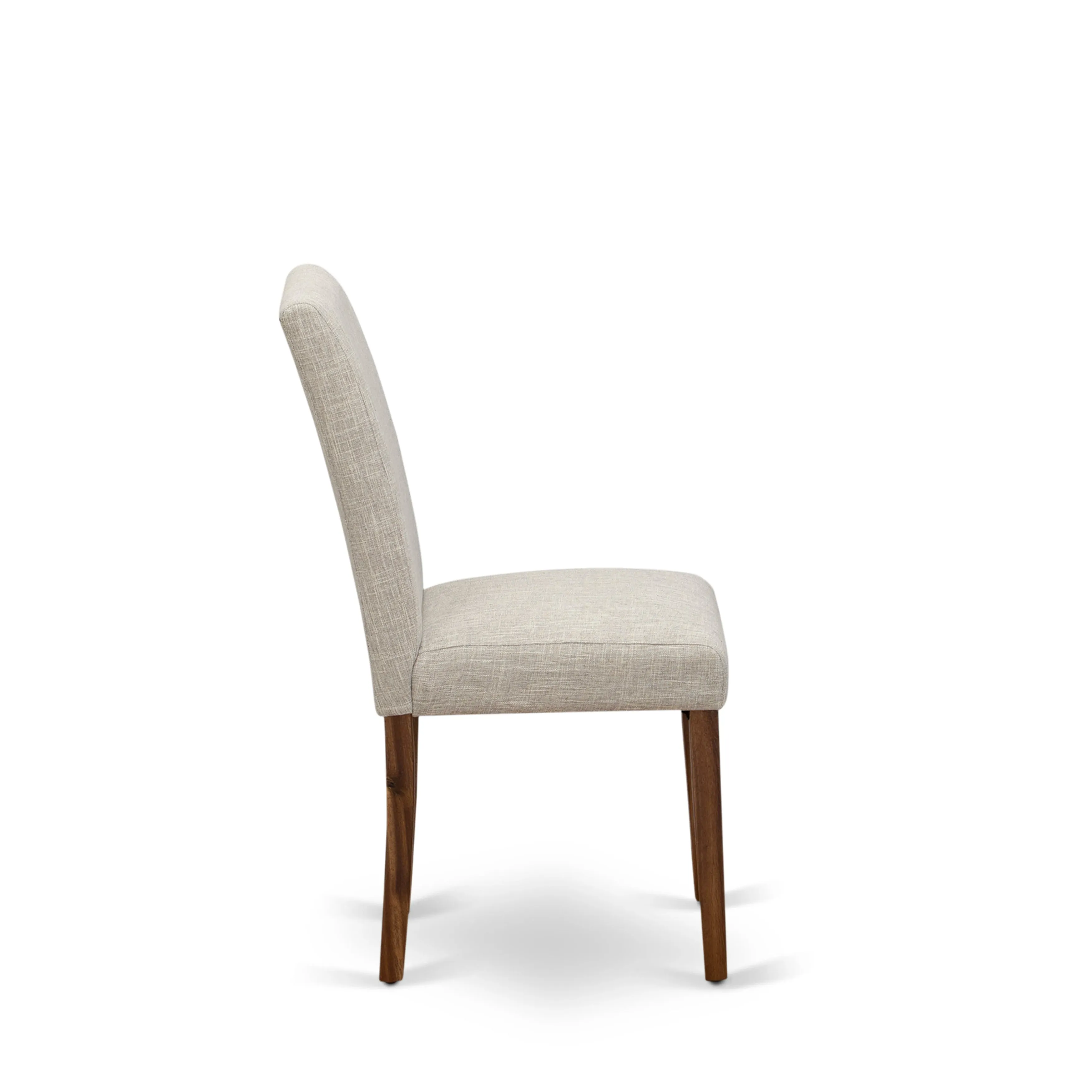 East West Furniture ABPNT35 Abbott Classic Parson Chairs - Doeskin Linen Fabric Padded Dining Chairs, Set of 2, Natural