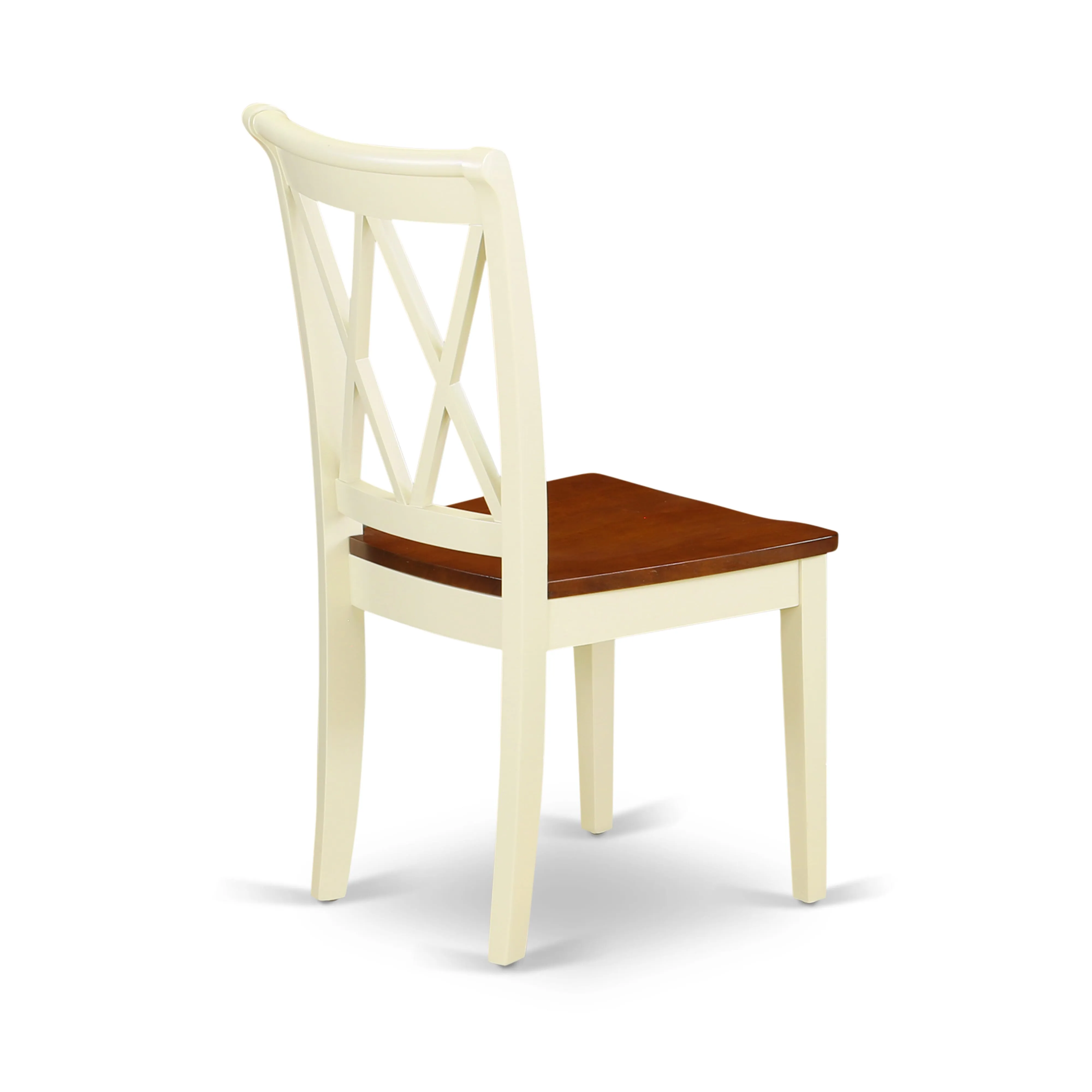 East West Furniture ANCL5-BMK-W 5 Piece Dining Table Set for 4 Includes a Round Kitchen Table with Pedestal and 4 Dining Room Chairs, 36x36 Inch, Buttermilk & Cherry