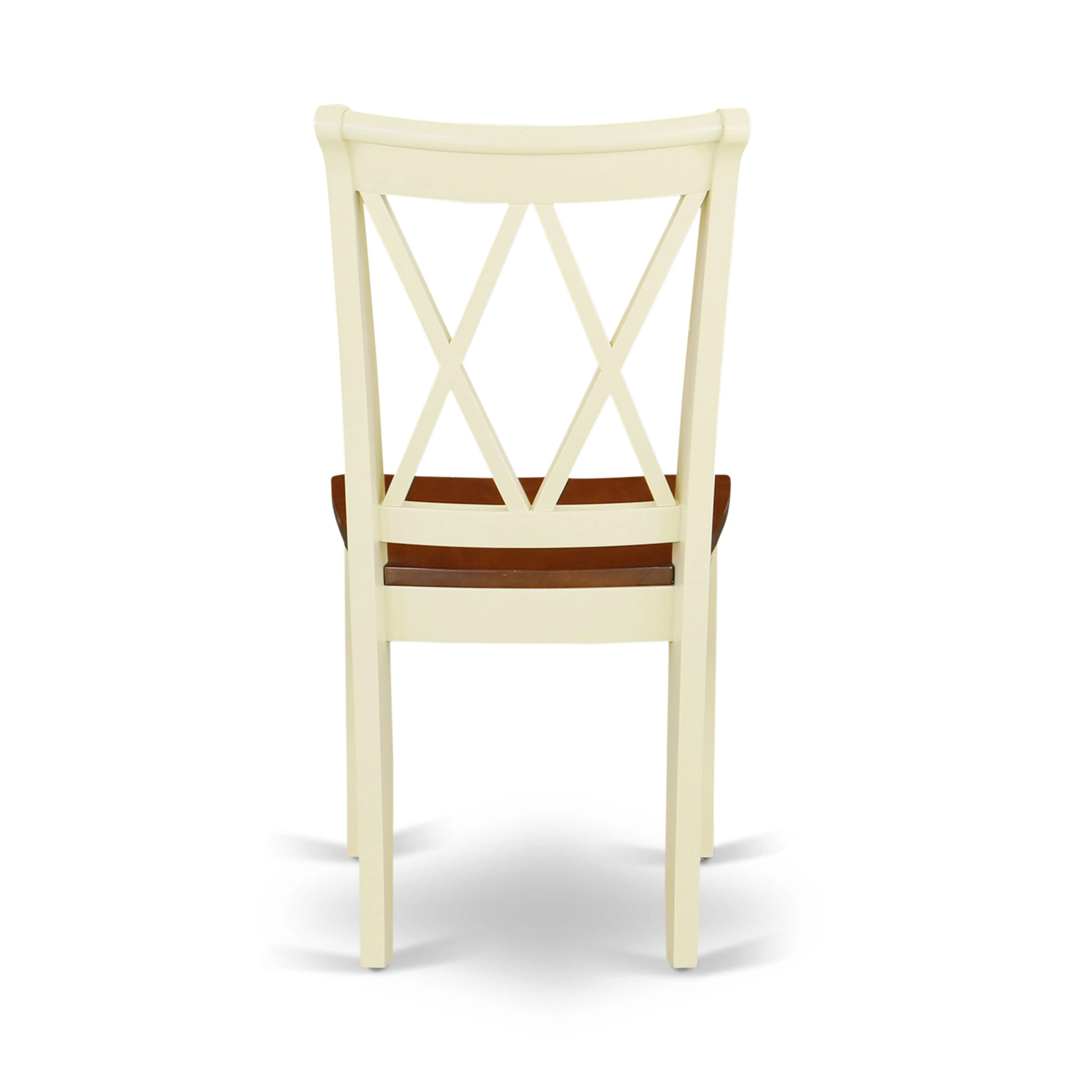 East West Furniture ANCL5-BMK-W 5 Piece Dining Table Set for 4 Includes a Round Kitchen Table with Pedestal and 4 Dining Room Chairs, 36x36 Inch, Buttermilk & Cherry