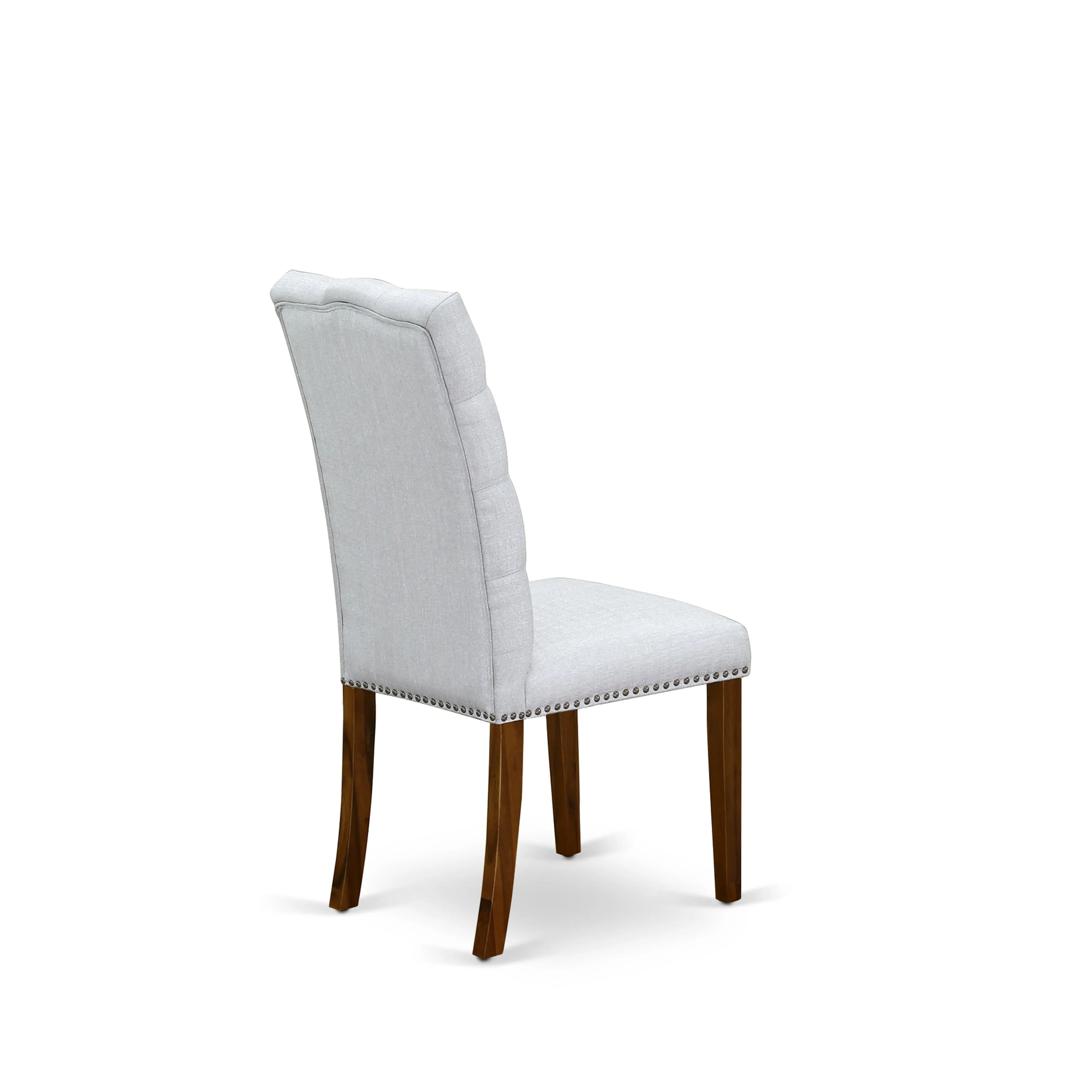 East West Furniture ANEL3-ANA-05 3 Piece Kitchen Table & Chairs Set Contains a Round Dining Room Table with Pedestal and 2 Grey Linen Fabric Parsons Dinette Chairs, 36x36 Inch, Natural