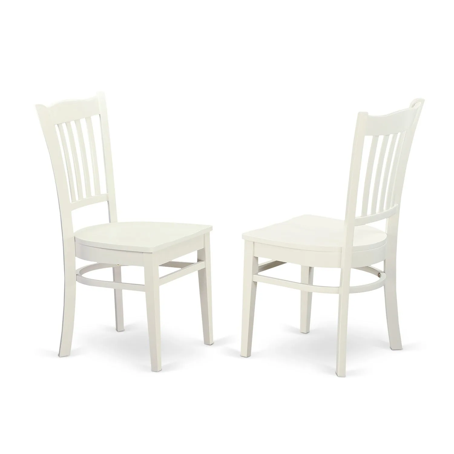 East West Furniture ANGR5-LWH-W 5 Piece Dining Table Set for 4 Includes a Round Kitchen Table with Pedestal and 4 Dining Room Chairs, 36x36 Inch, Linen White